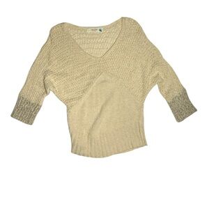 Anthropologie Sparrow Chunky Knit V-Neck Sweater Size Large